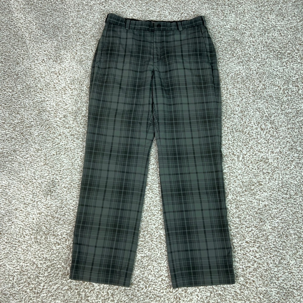 Nike Golf Pants Mens 30x30 Gray Plaid Dri FIT Performance Comfort Lightweight